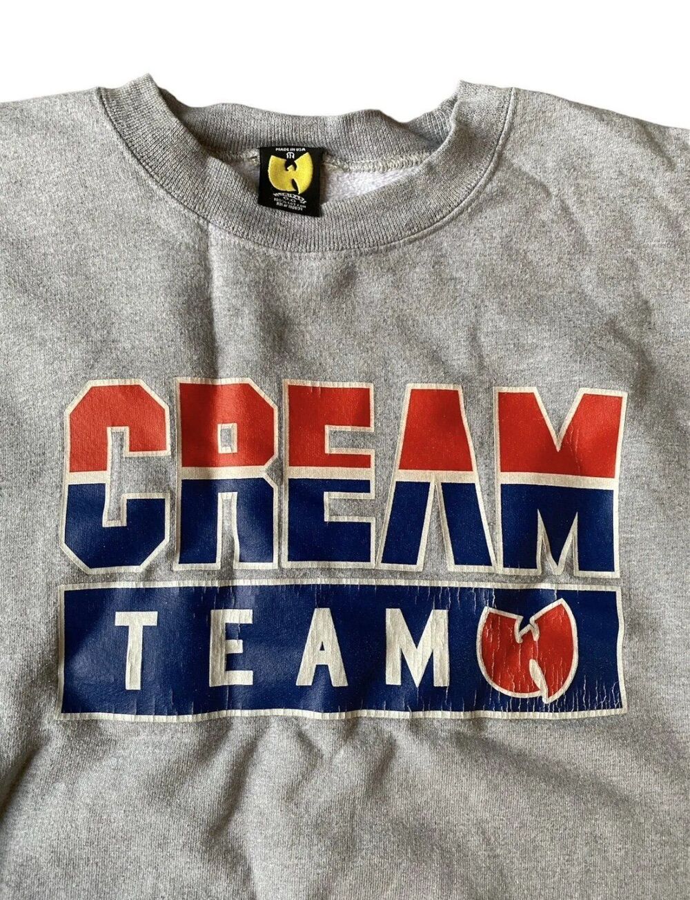 Vtg 90s Wu Tang Clan "Cream Team" Men's Gray Crewneck Sweatshirt USA Size M
